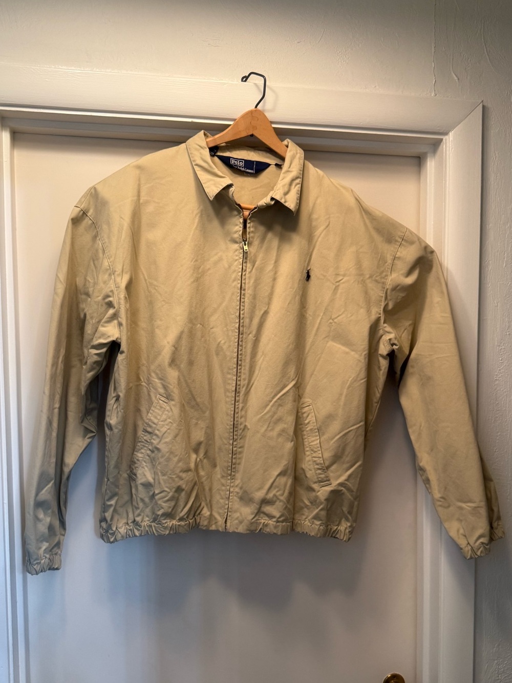 Men’s Vintage Polo by Ralph Lauren Light Khaki Zip-Front Casual Jacket XXL